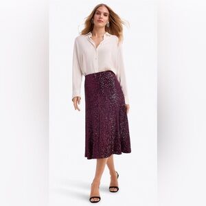 NWT Draper James Midi Skirt in Sequins Size M